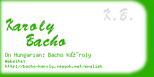 karoly bacho business card